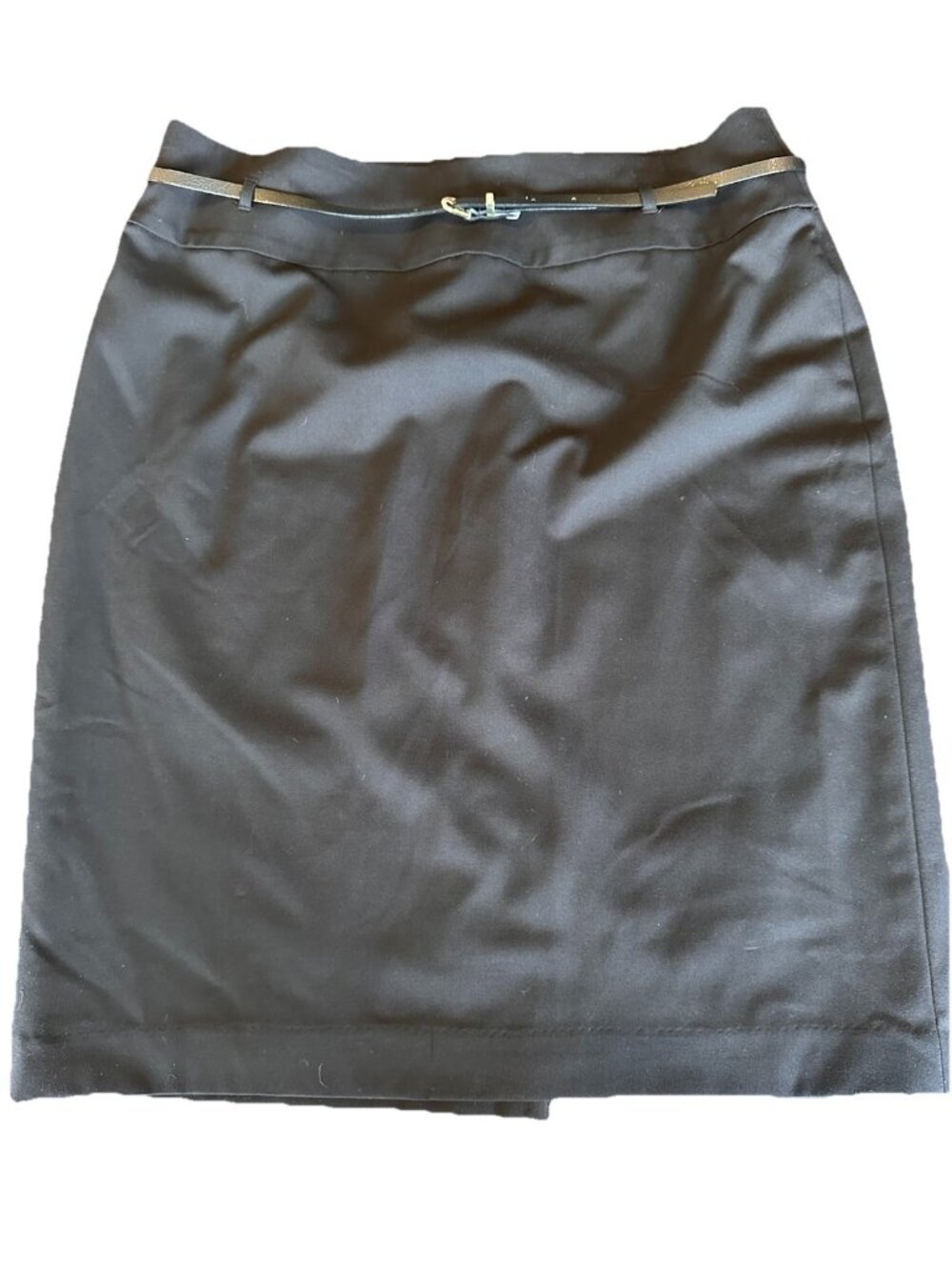 LIZ CLAIBORNE Women's Belted Career Pencil Skirt Lined Black Size 10